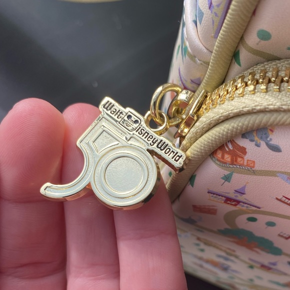 Loungefly Disney Walt Disney World 50th Anniversary Map & Attraction Crossbody - Picture 4 of 5